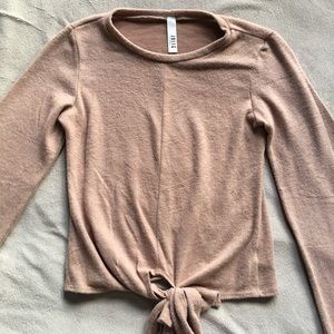 Jolie tan long sleeve sweater